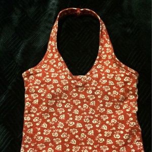 Cropped red floral tank from Hollister